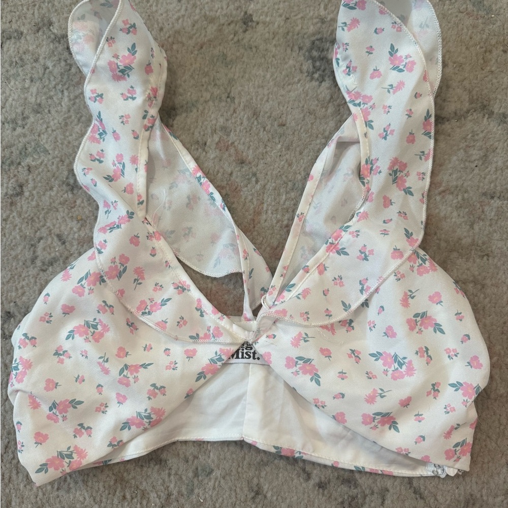 Floral Print Crop Top Tiger Mist New with Tags - Picture 2 of 4